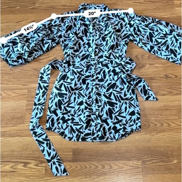 VERONICA BEARD blue mini Samy Printed Shirtdress size 4 - Picture 4 of 11